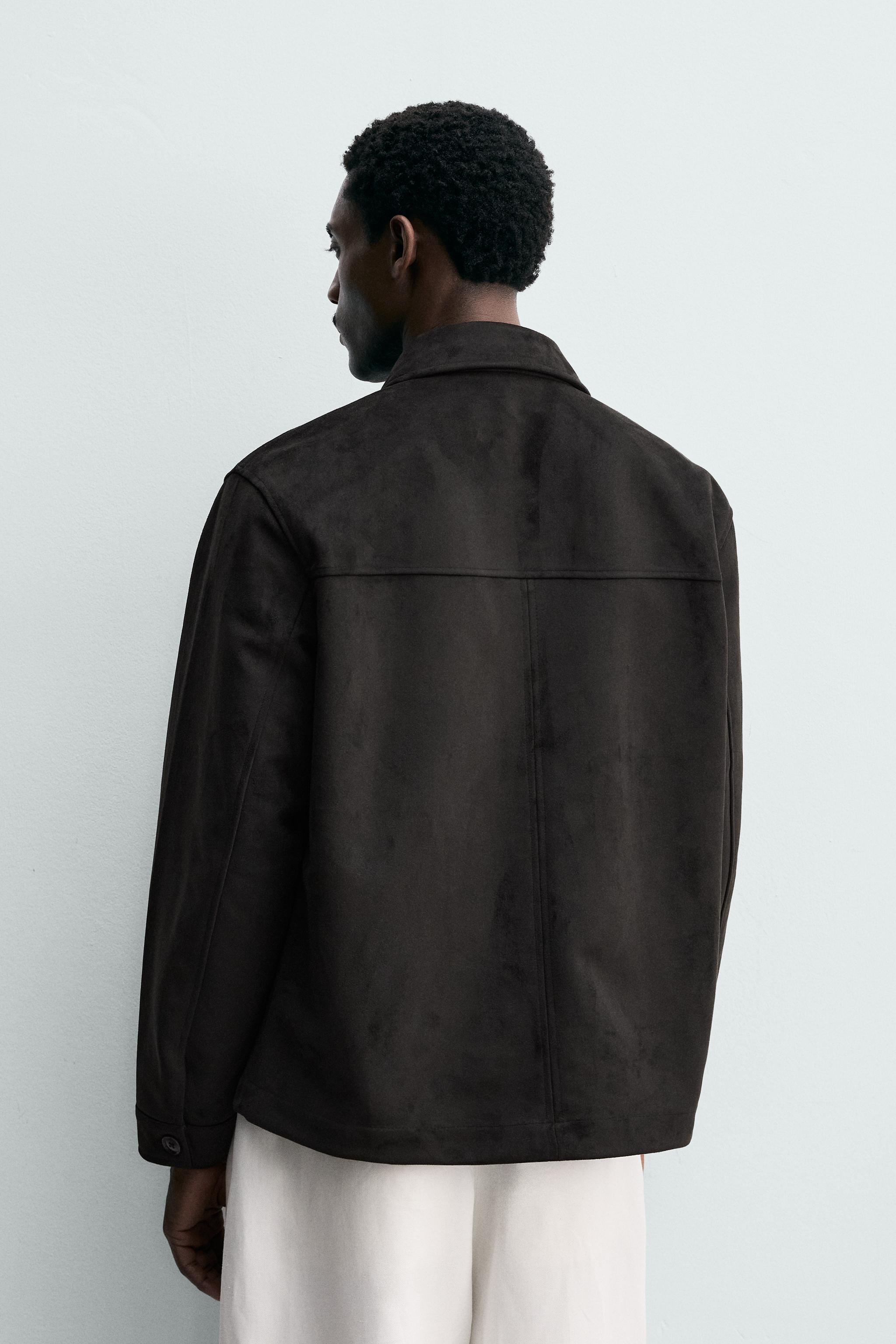 FAUX SUEDE REGULAR FIT OVERSHIRT